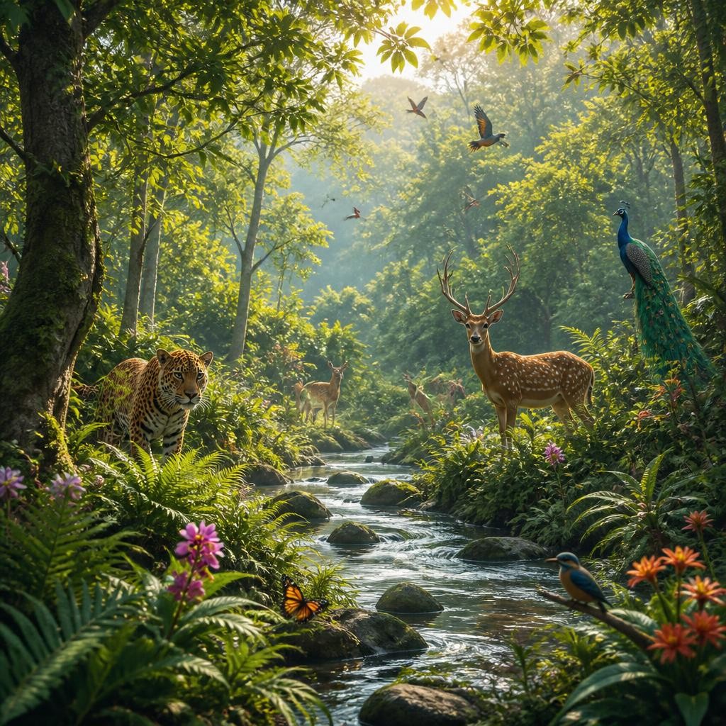 Illustration for the English word “abound”