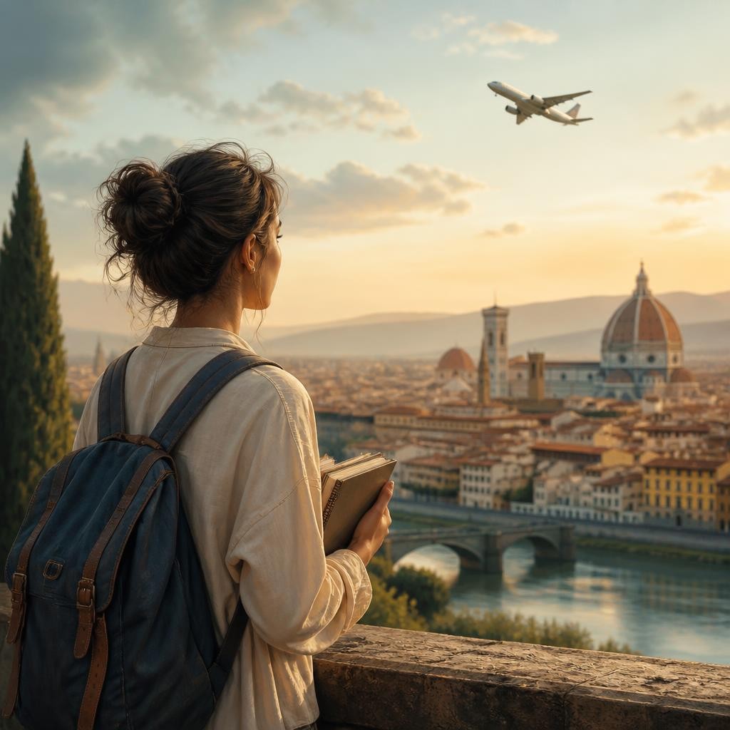 Illustration for the English word “abroad”