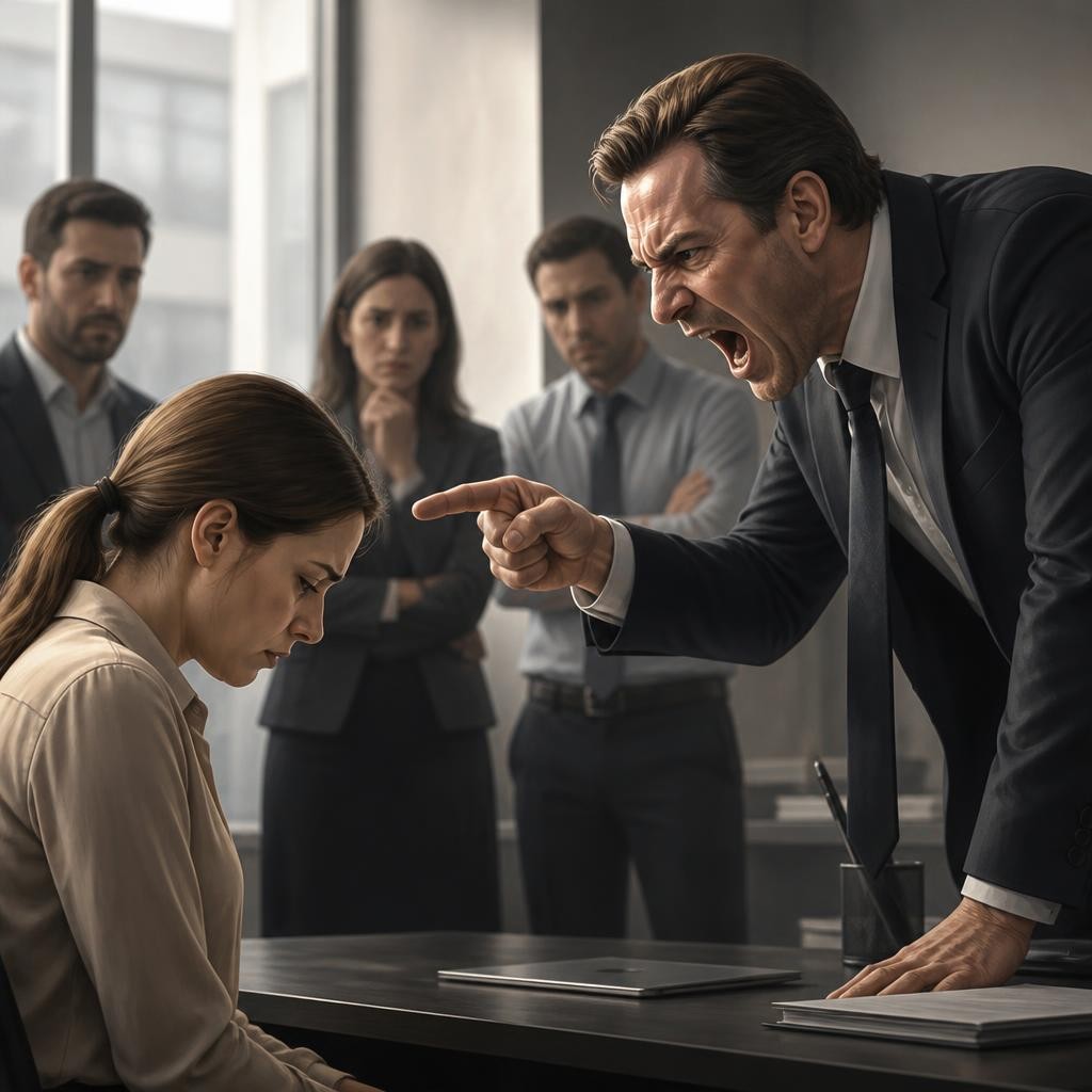 Illustration for the English word “abusive”