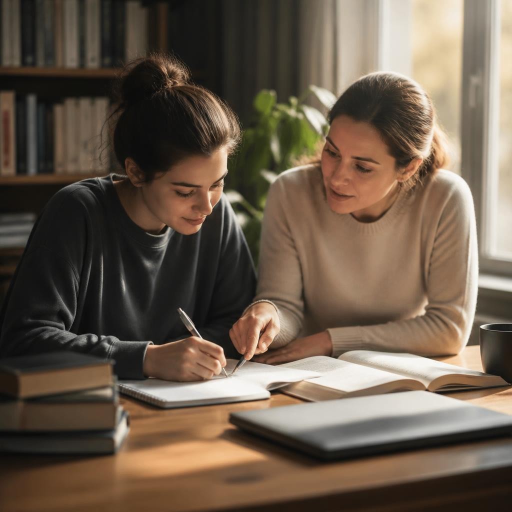 Illustration for the English word “academically”