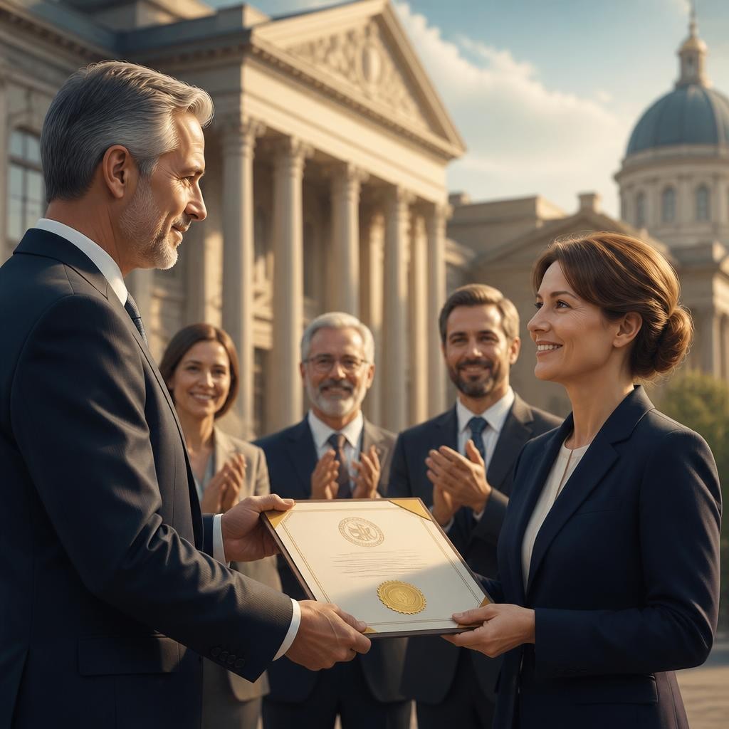Illustration for the English word “accreditation”