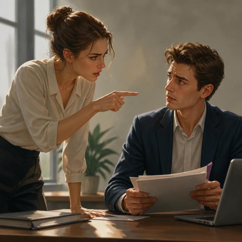 Illustration for the English word “accuse”