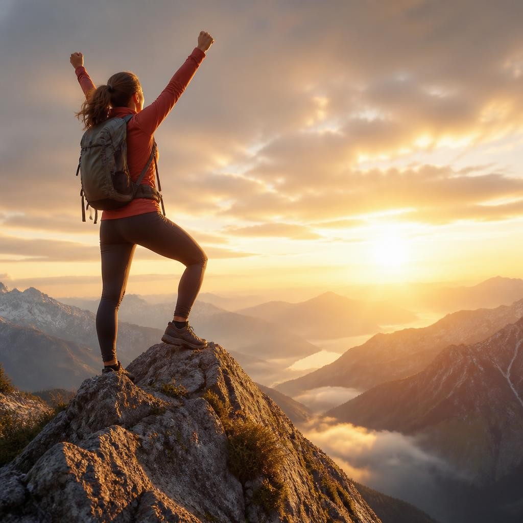 Illustration for the English word “achieve”