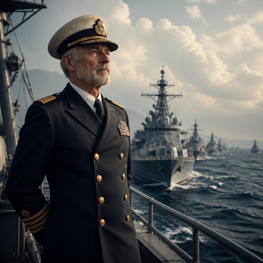 Illustration for the English word “admiral”