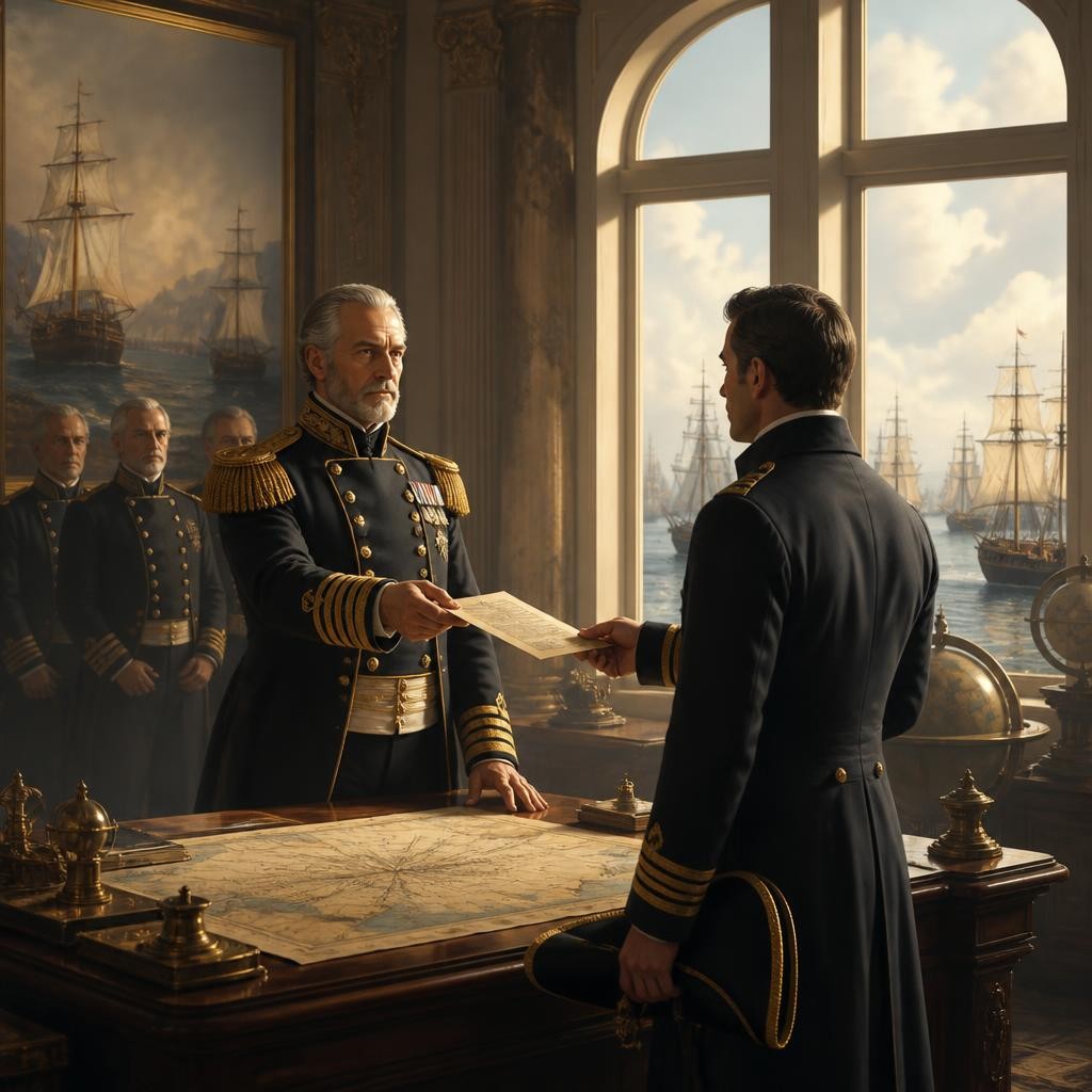 Illustration for the English word “admiralty”