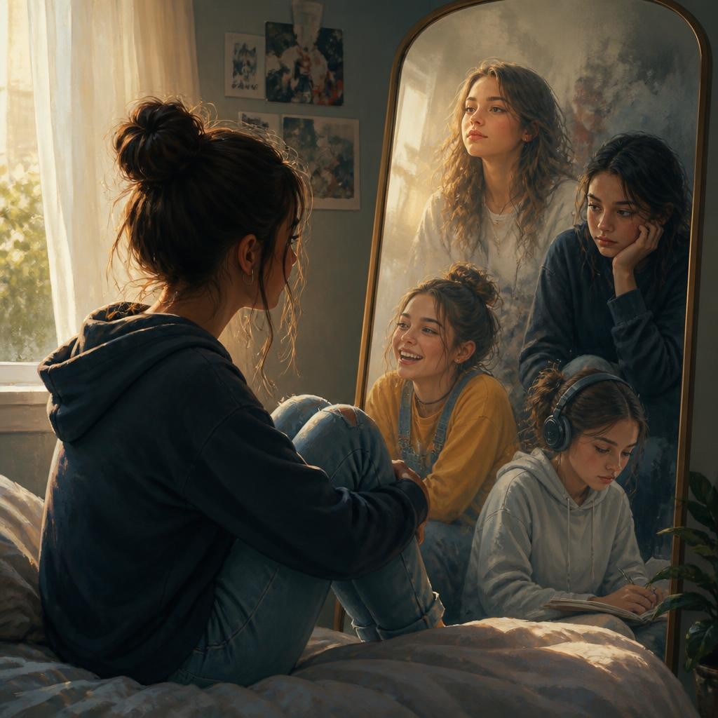 Illustration for the English word “adolescence”
