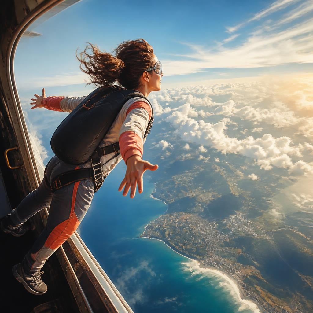 Illustration for the English word “adventurous”