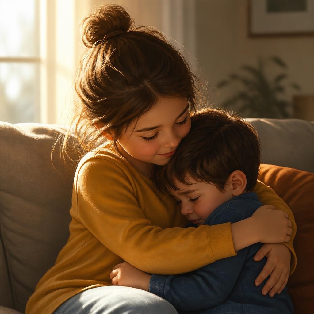 Illustration for the English word “affectionate”
