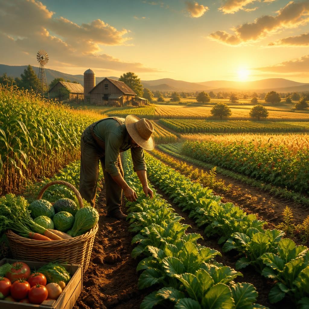 Illustration for the English word “agriculture”