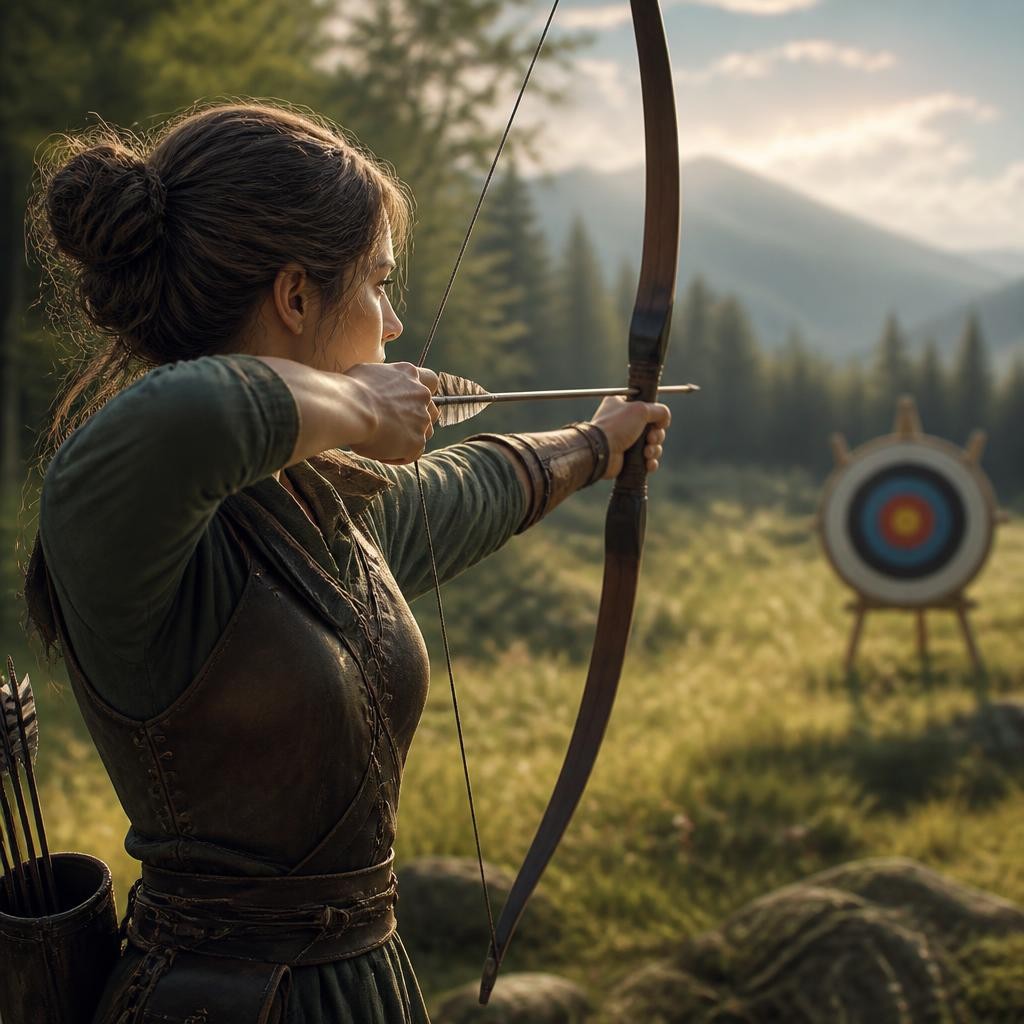 Illustration for the English word “aim”