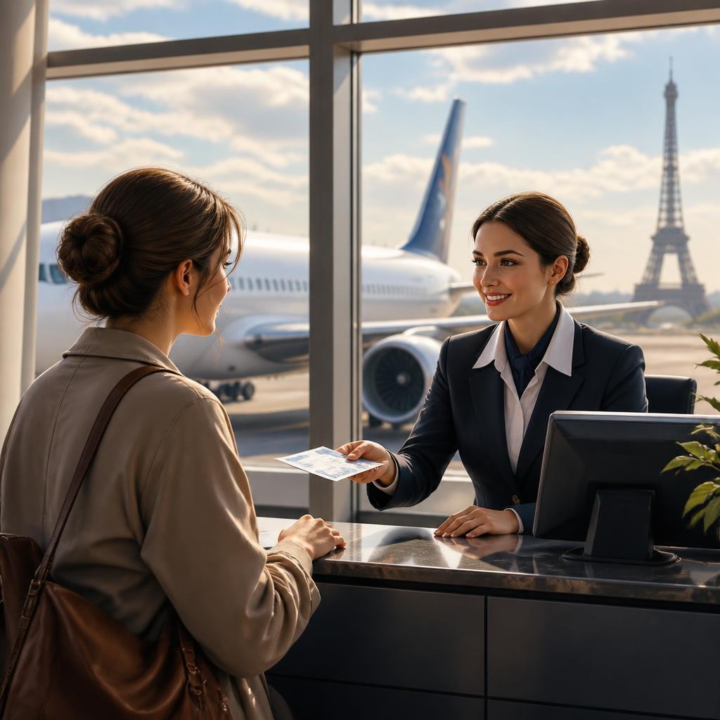 Illustration for the English word “airline”