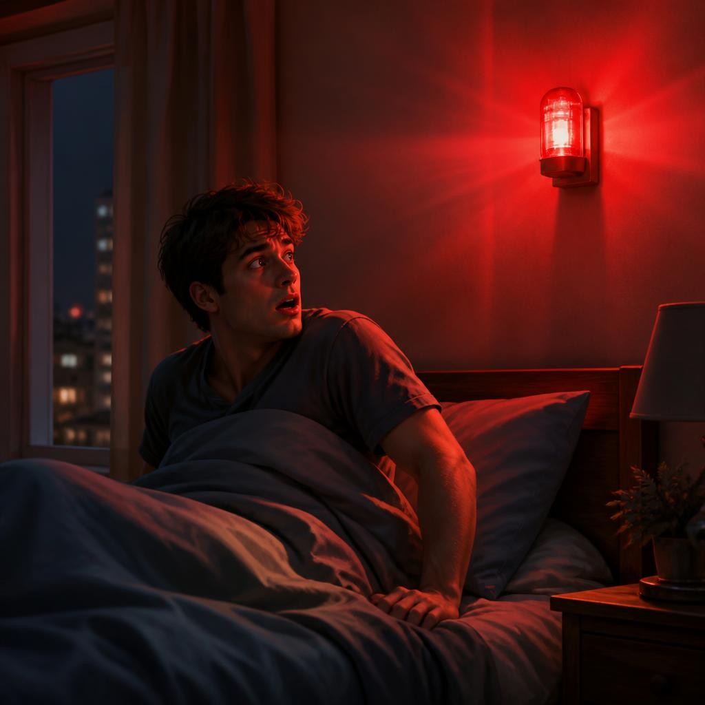 Illustration for the English word “alarm”
