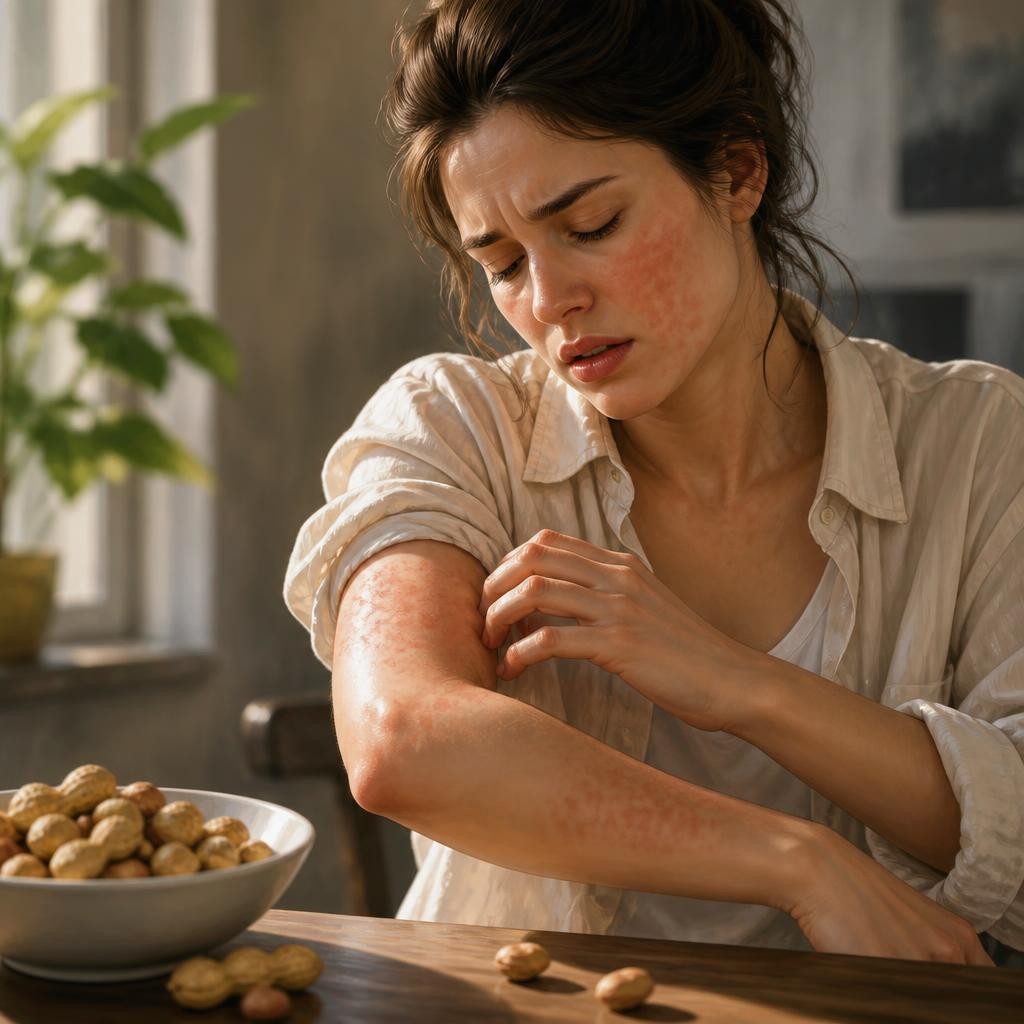 Illustration for the English word “allergy”