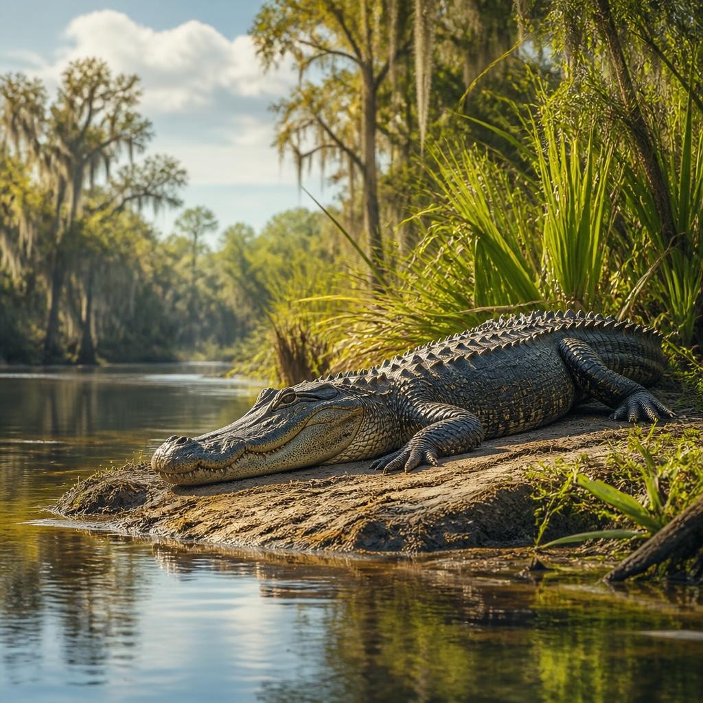 Illustration for the English word “alligator”