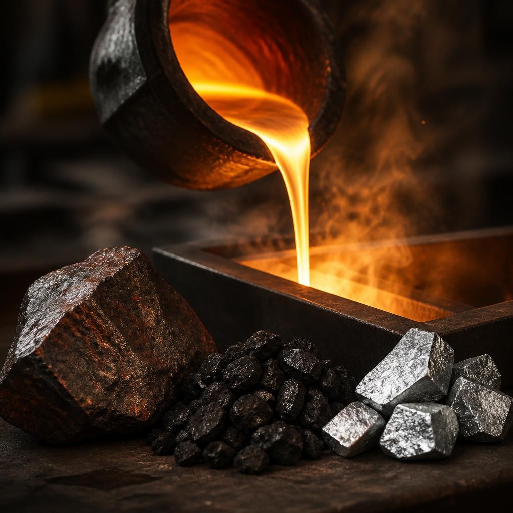 Illustration for the English word “alloy”