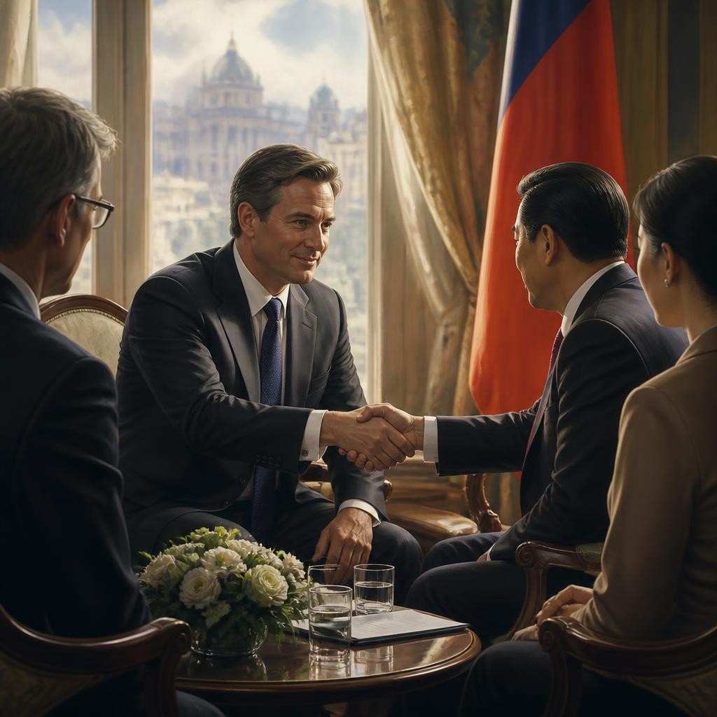 Illustration for the English word “ambassador”