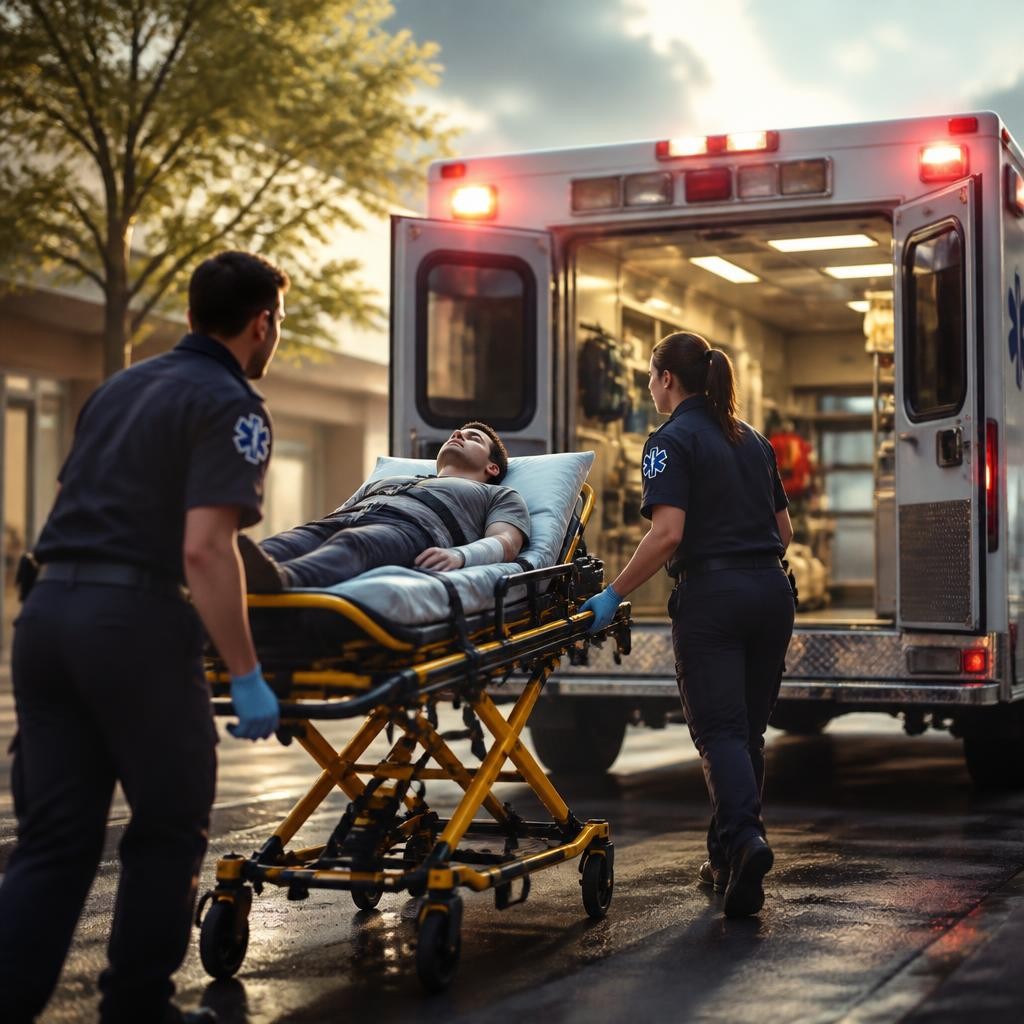 Illustration for the English word “ambulance”