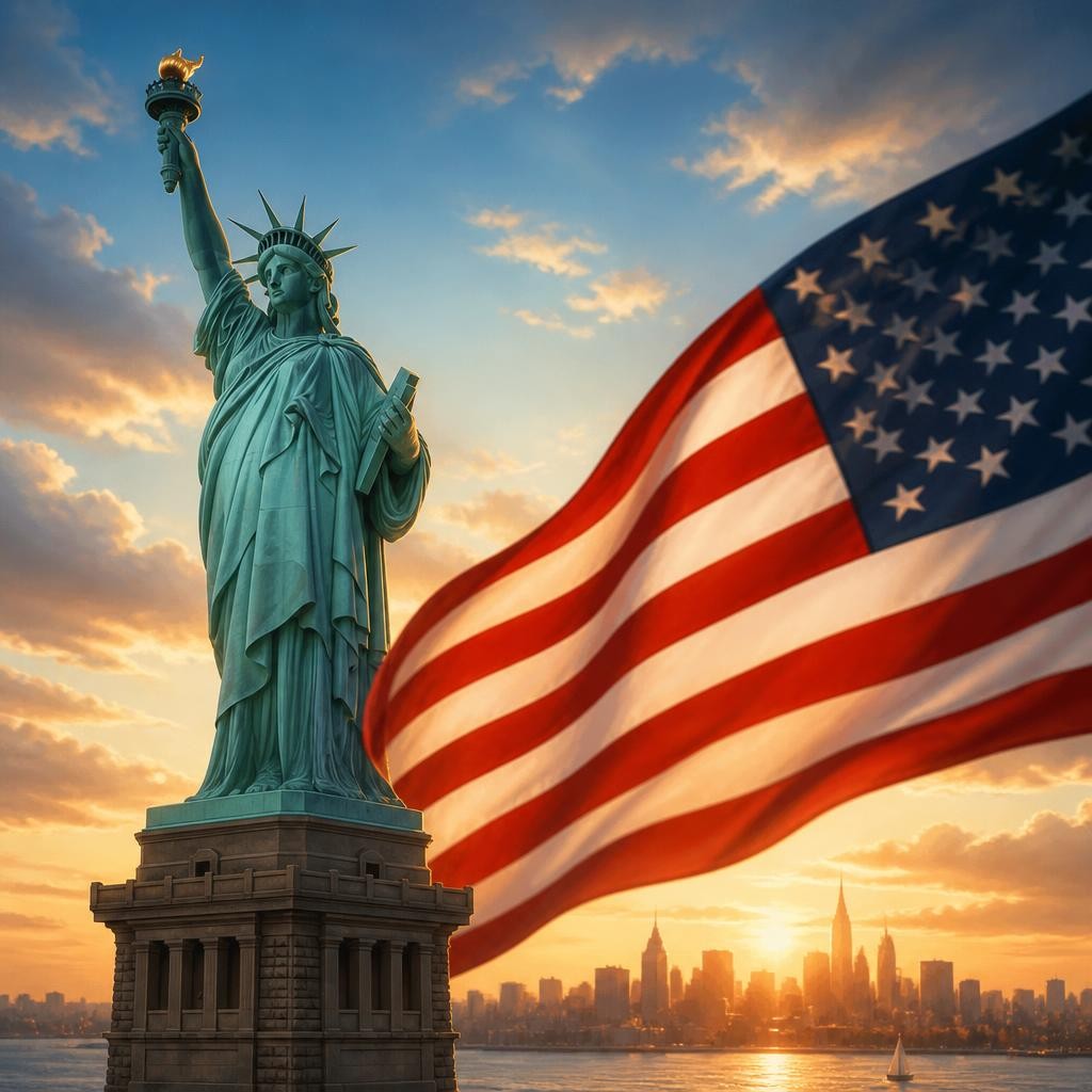 Illustration for the English word “american”