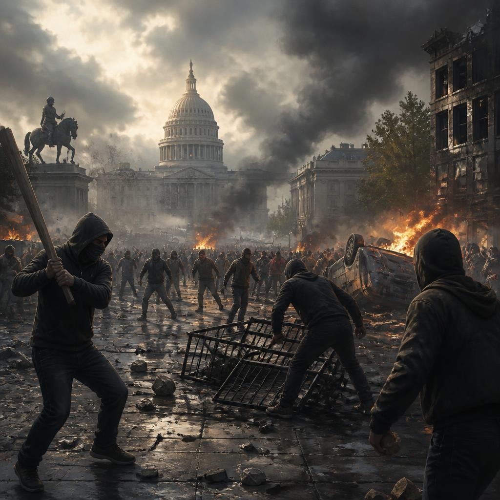 Illustration for the English word “anarchy”
