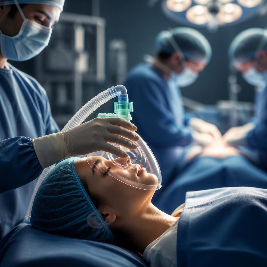 Illustration for the English word “anesthesia”