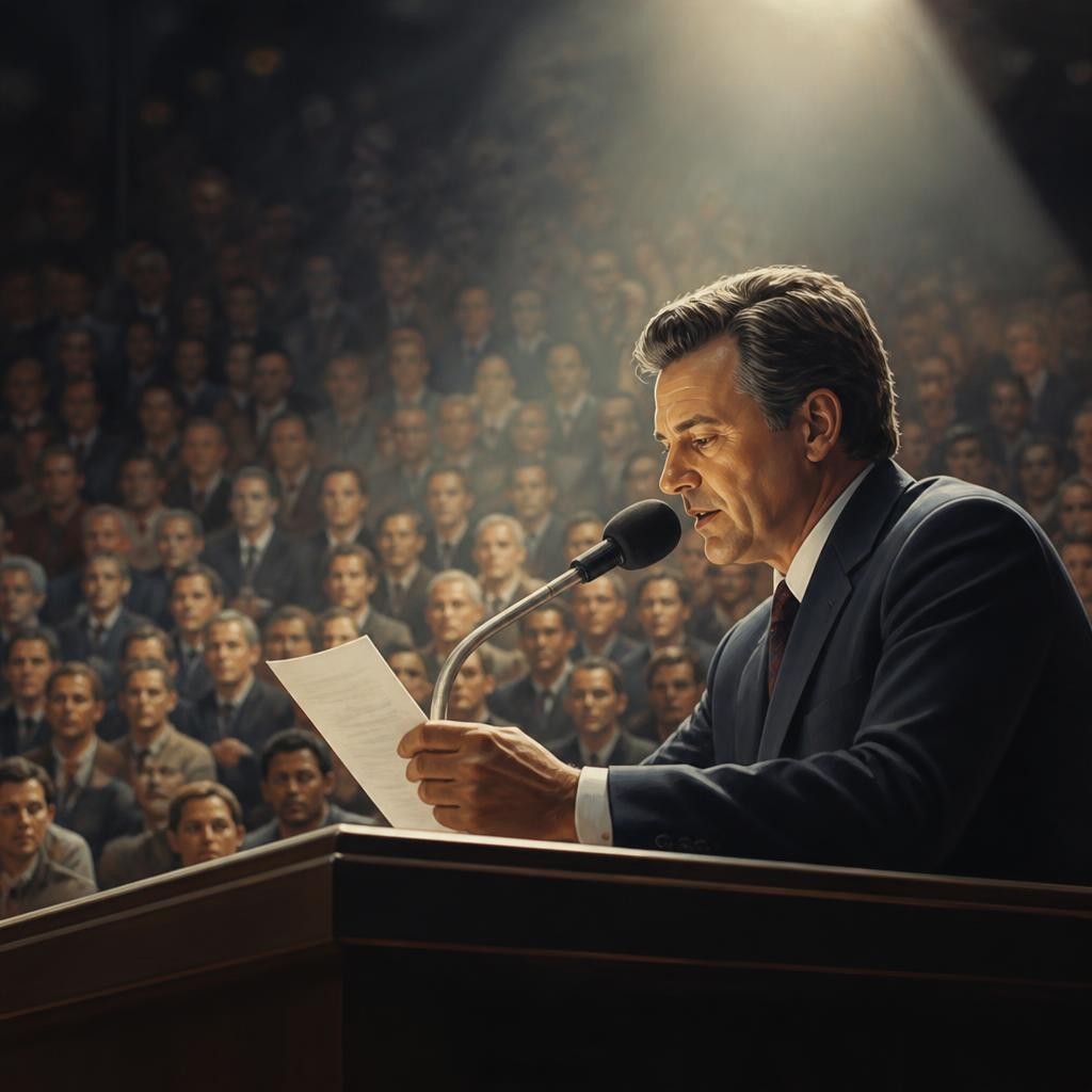 Illustration for the English word “announcer”