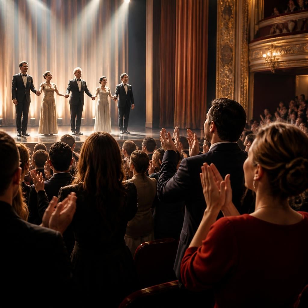 Illustration for the English word “applaud”