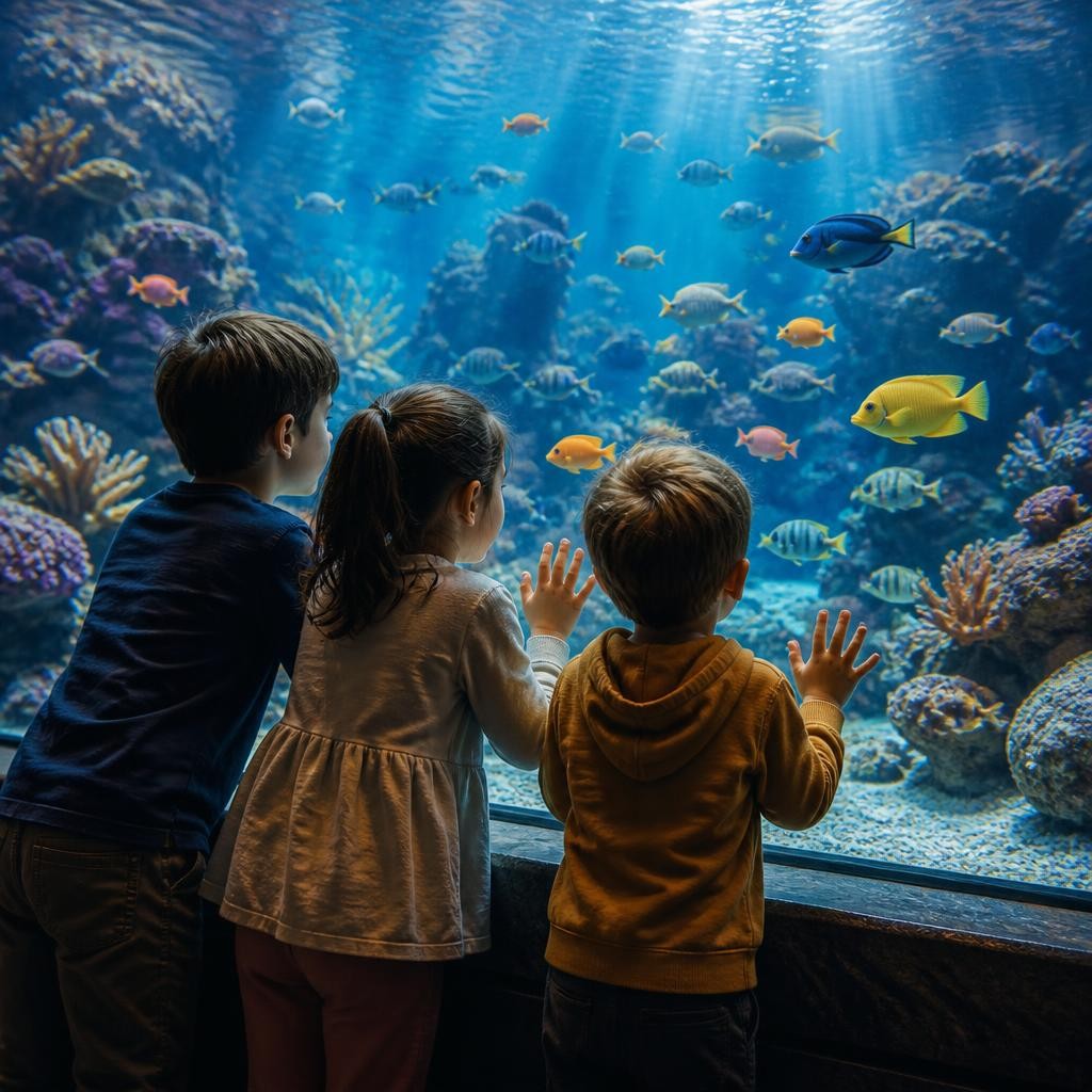 Illustration for the English word “aquarium”