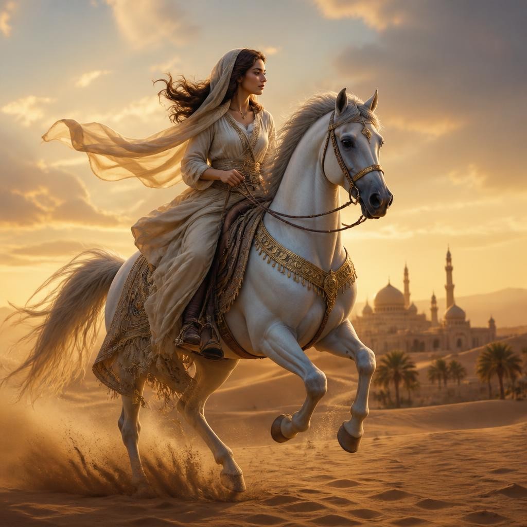Illustration for the English word “arabian”
