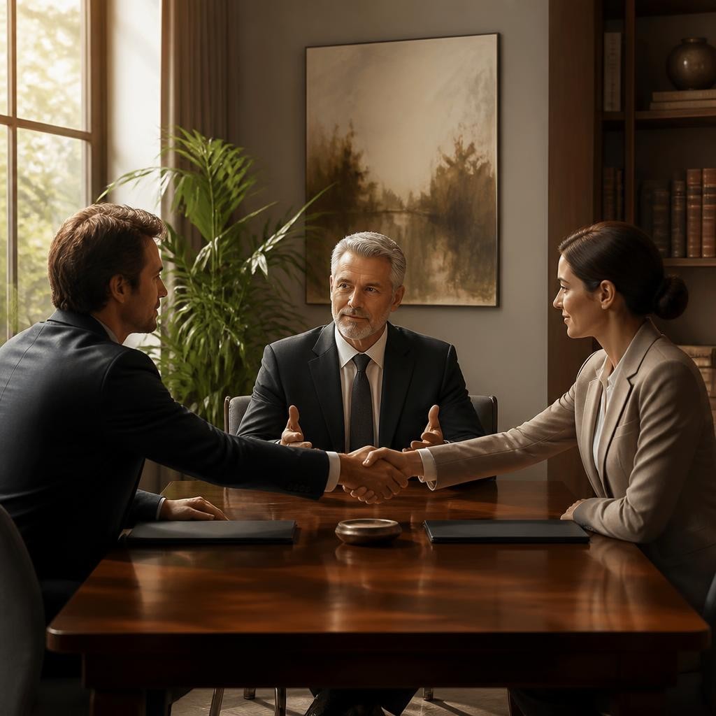 Illustration for the English word “arbitration”