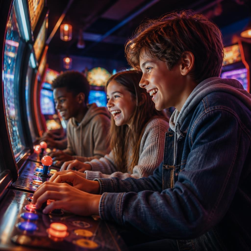 Illustration for the English word “arcade”