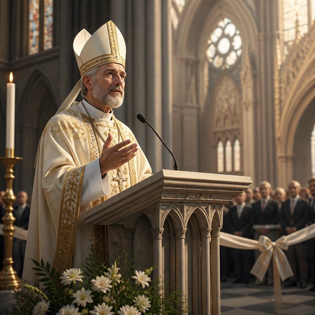 Illustration for the English word “archbishop”