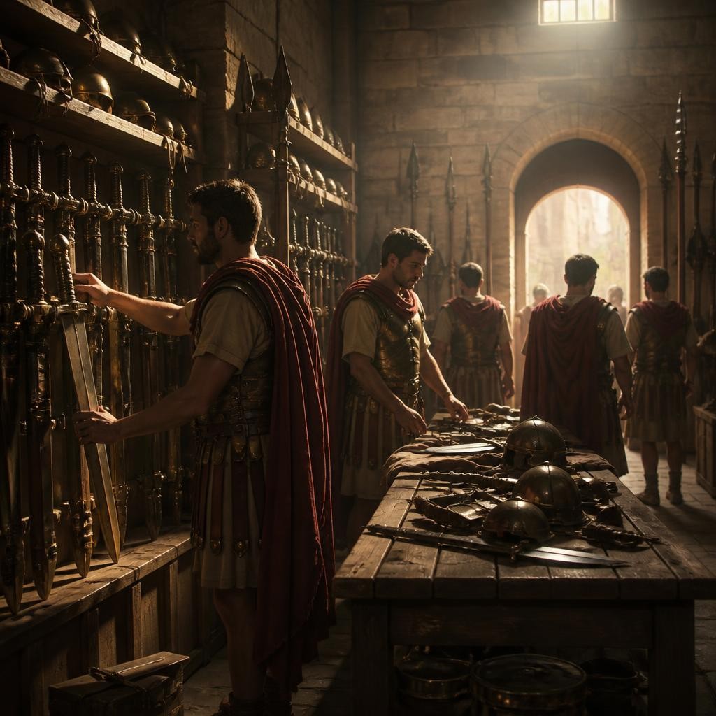 Illustration for the English word “armory”