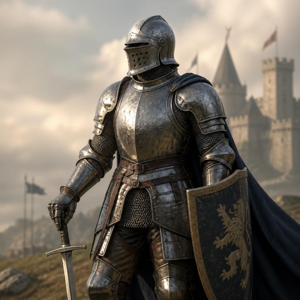 Illustration for the English word “armour”