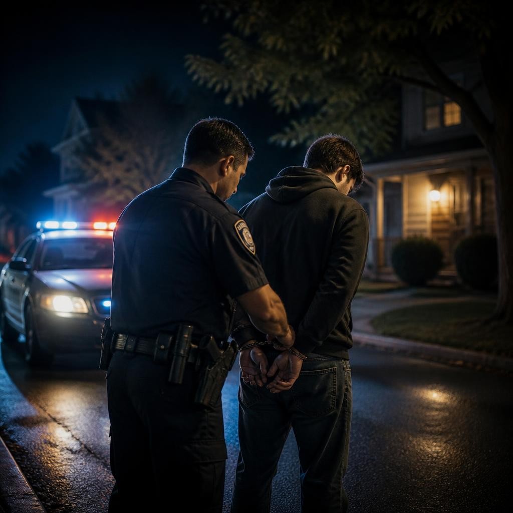 Illustration for the English word “arrest”