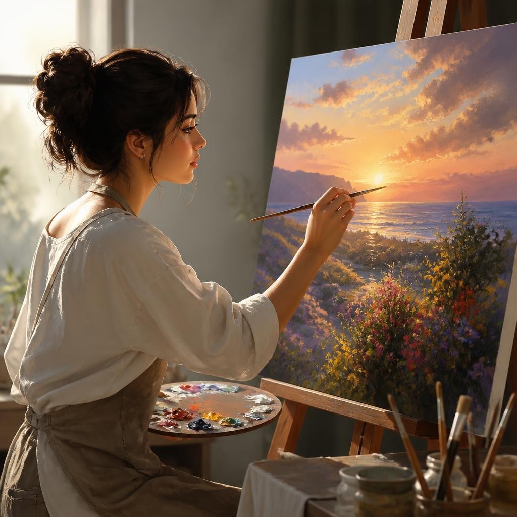 Illustration for the English word “artistic”