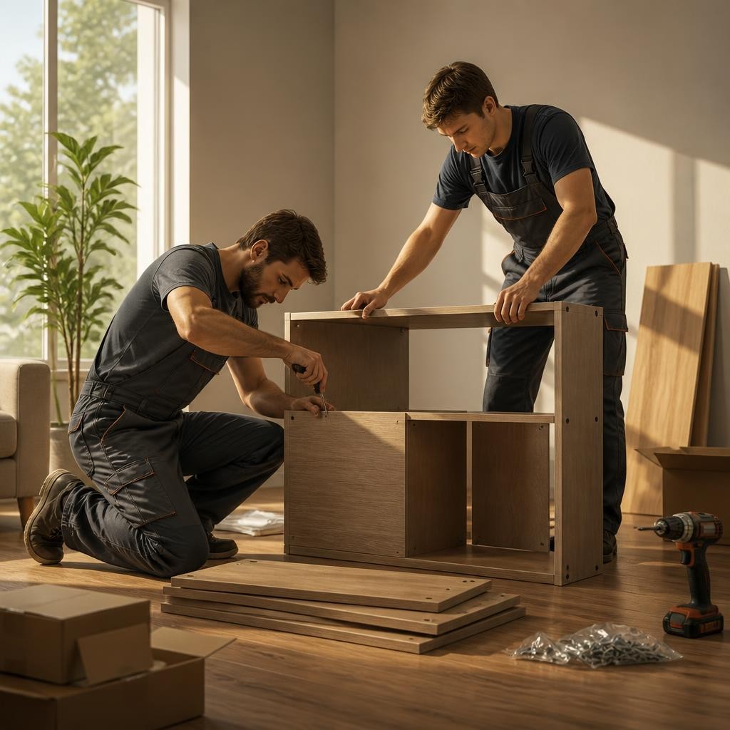 Illustration for the English word “assemble”