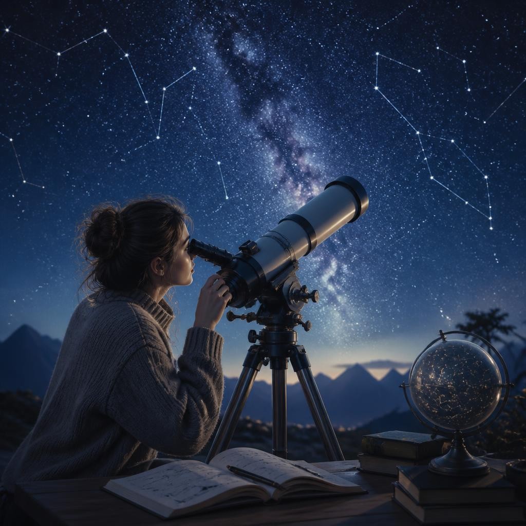 Illustration for the English word “astronomy”