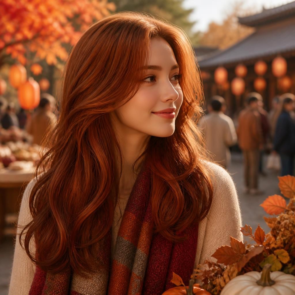 Illustration for the English word “auburn”