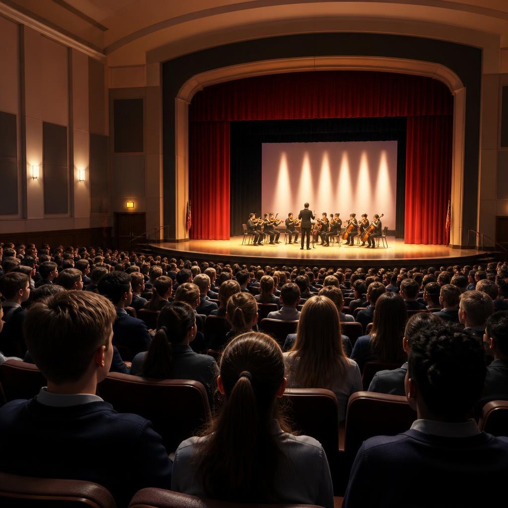 Illustration for the English word “auditorium”