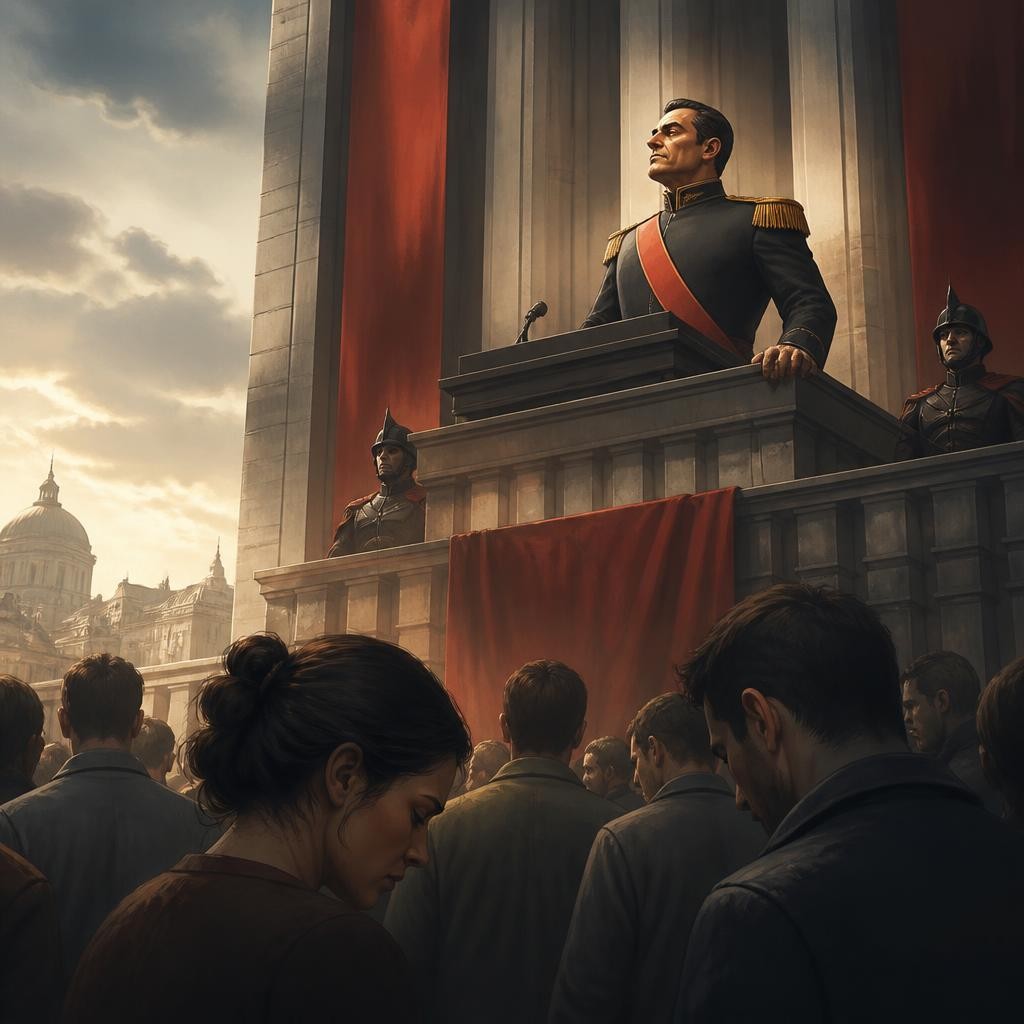 Illustration for the English word “authoritarian”