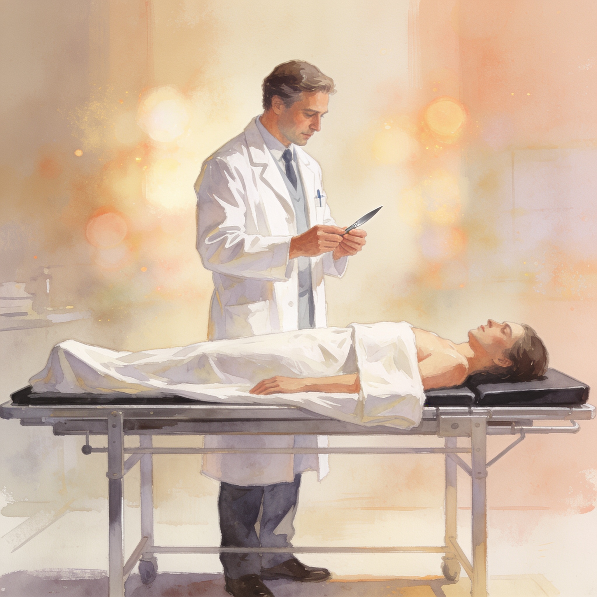 Illustration for the English word “autopsy”