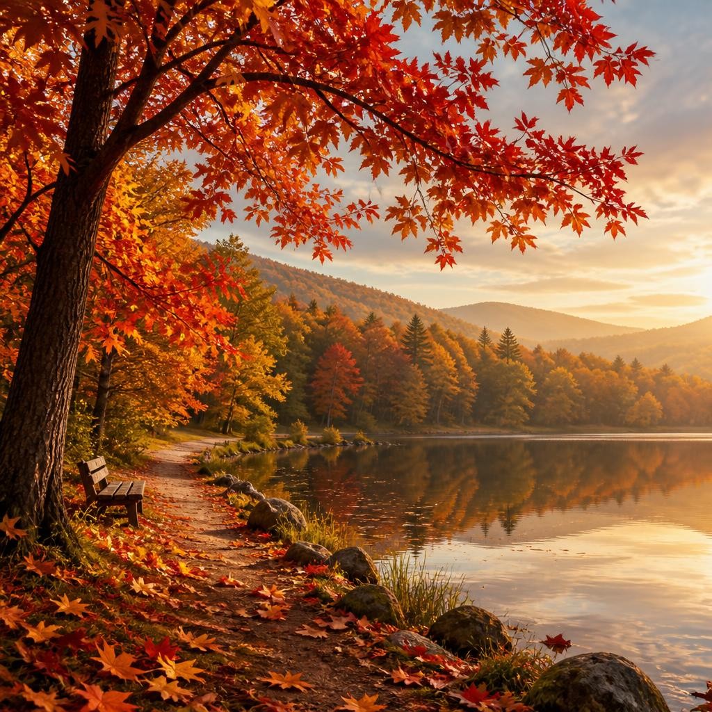 Illustration for the English word “autumn”
