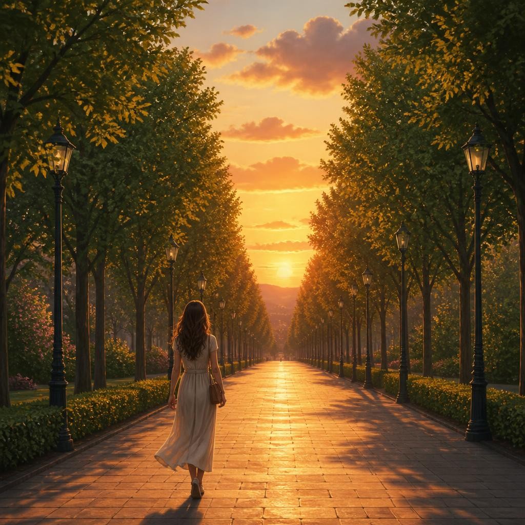 Illustration for the English word “avenue”