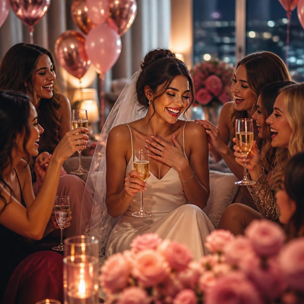 Illustration for the English word “bachelorette”