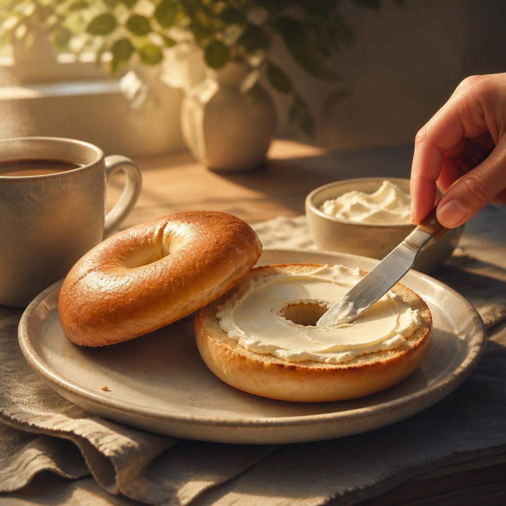Illustration for the English word “bagel”