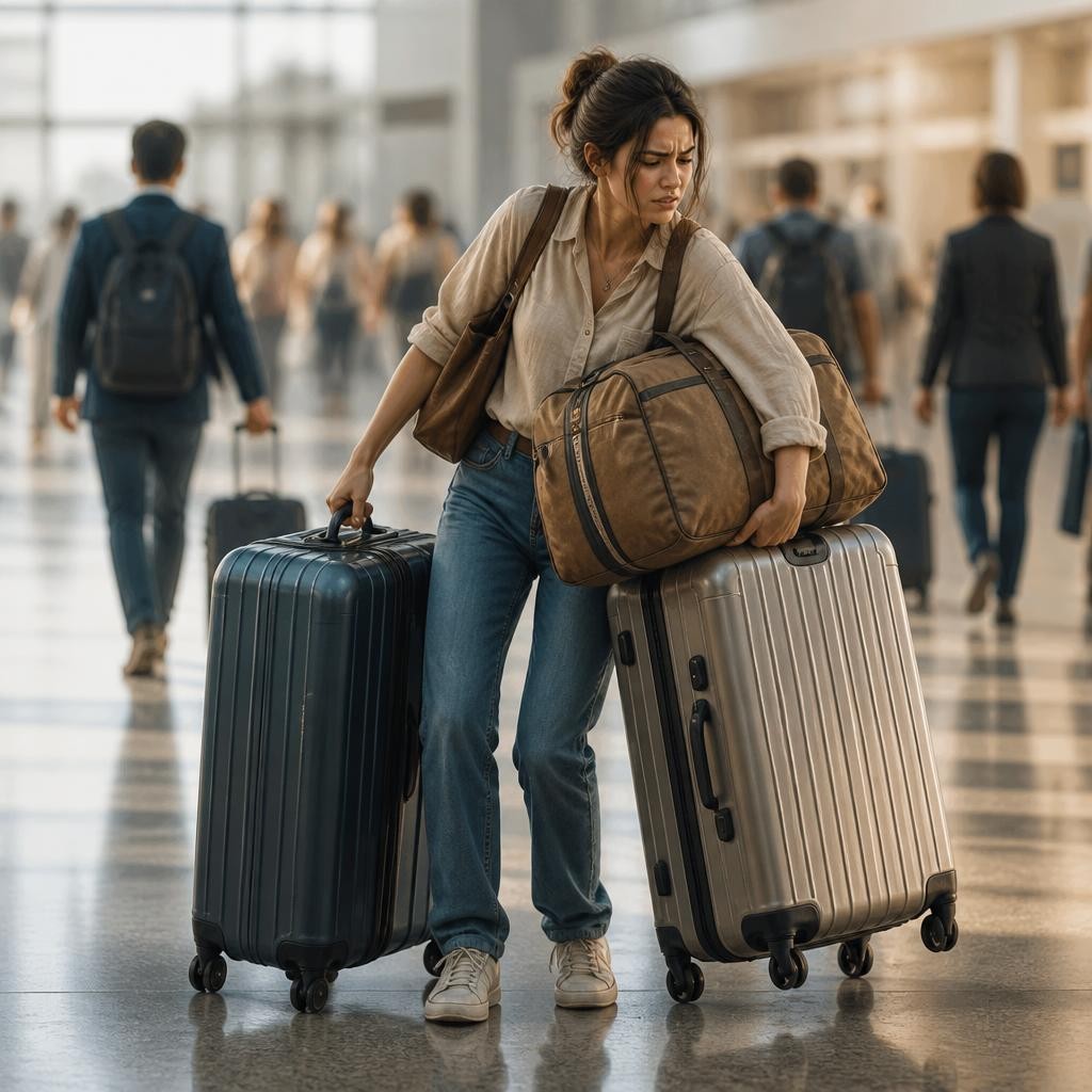Illustration for the English word “baggage”