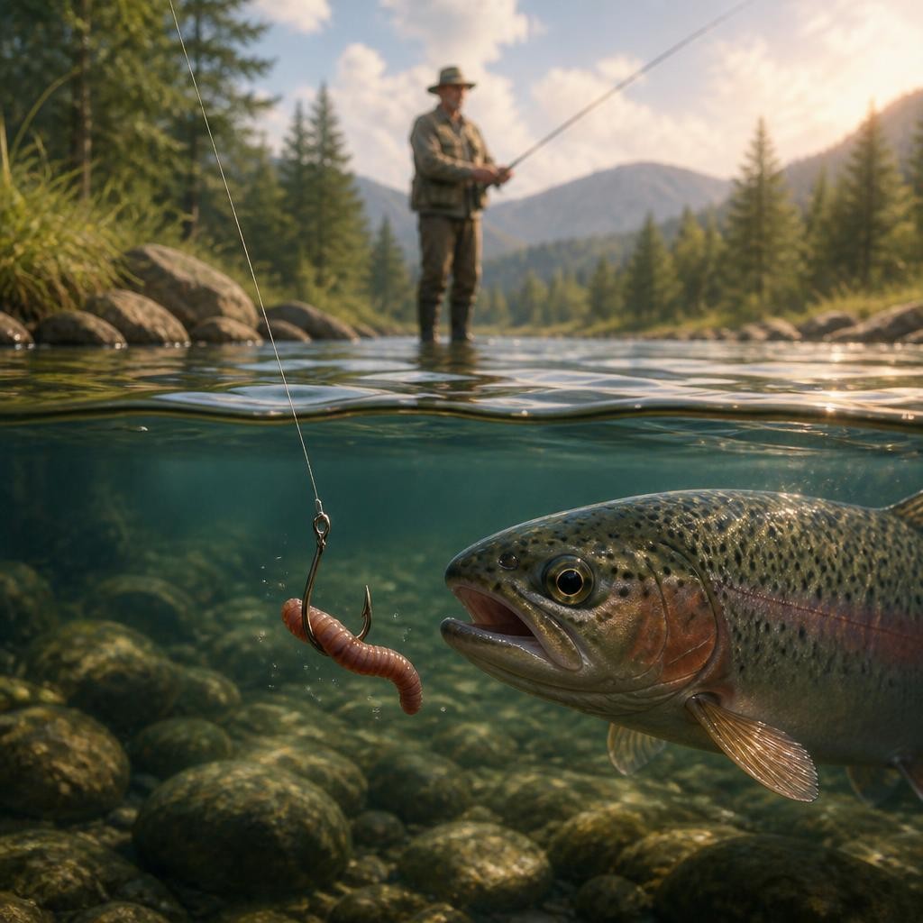 Illustration for the English word “bait”