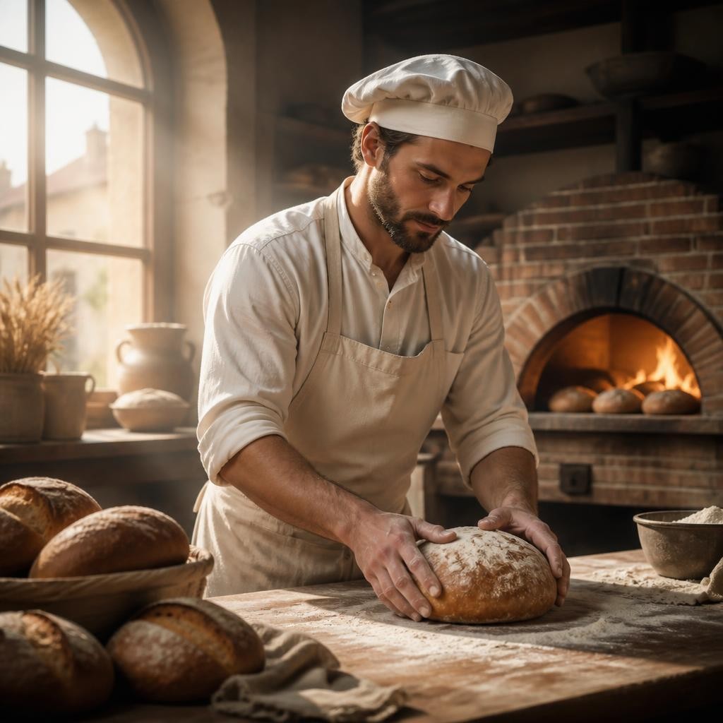 Illustration for the English word “baker”
