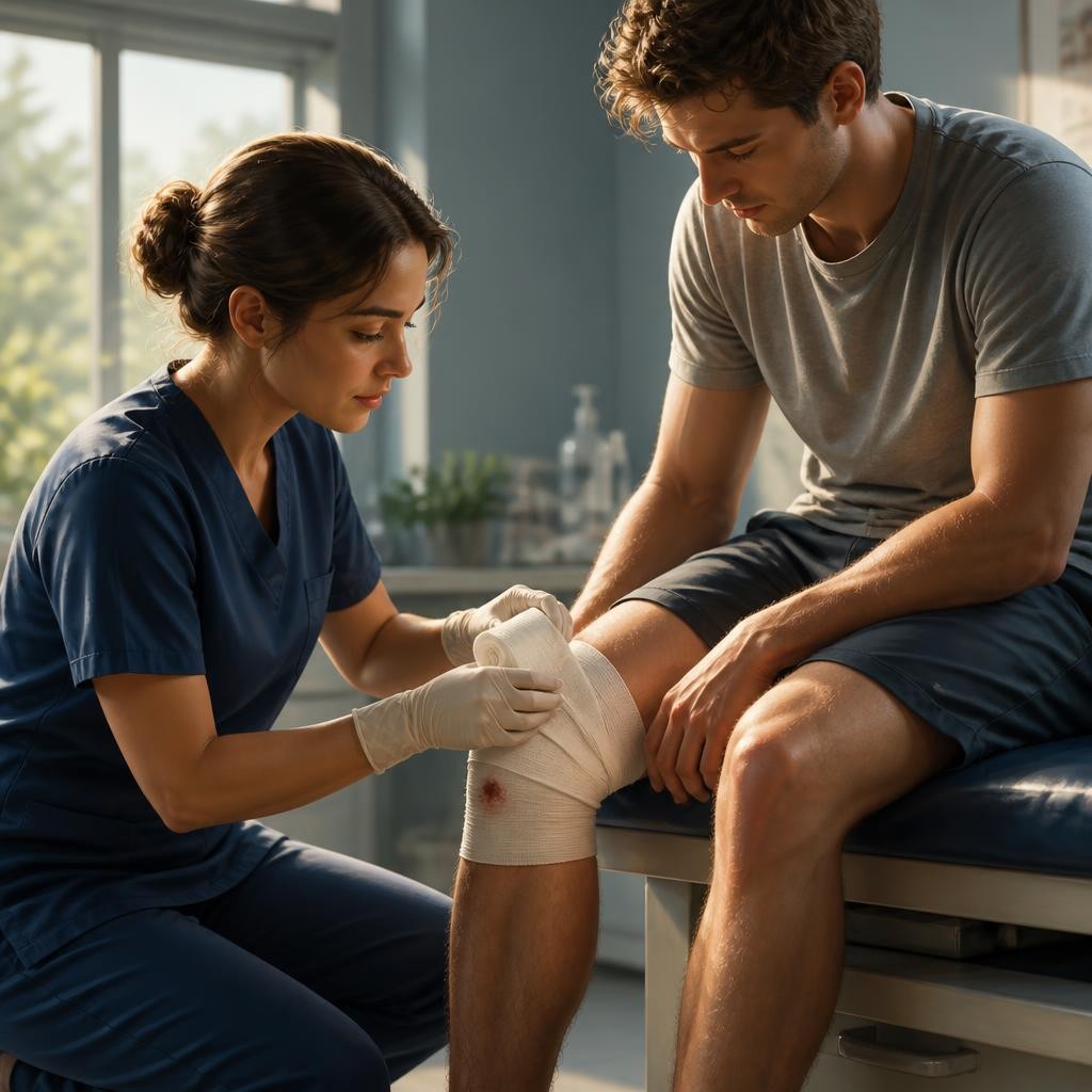 Illustration for the English word “bandage”