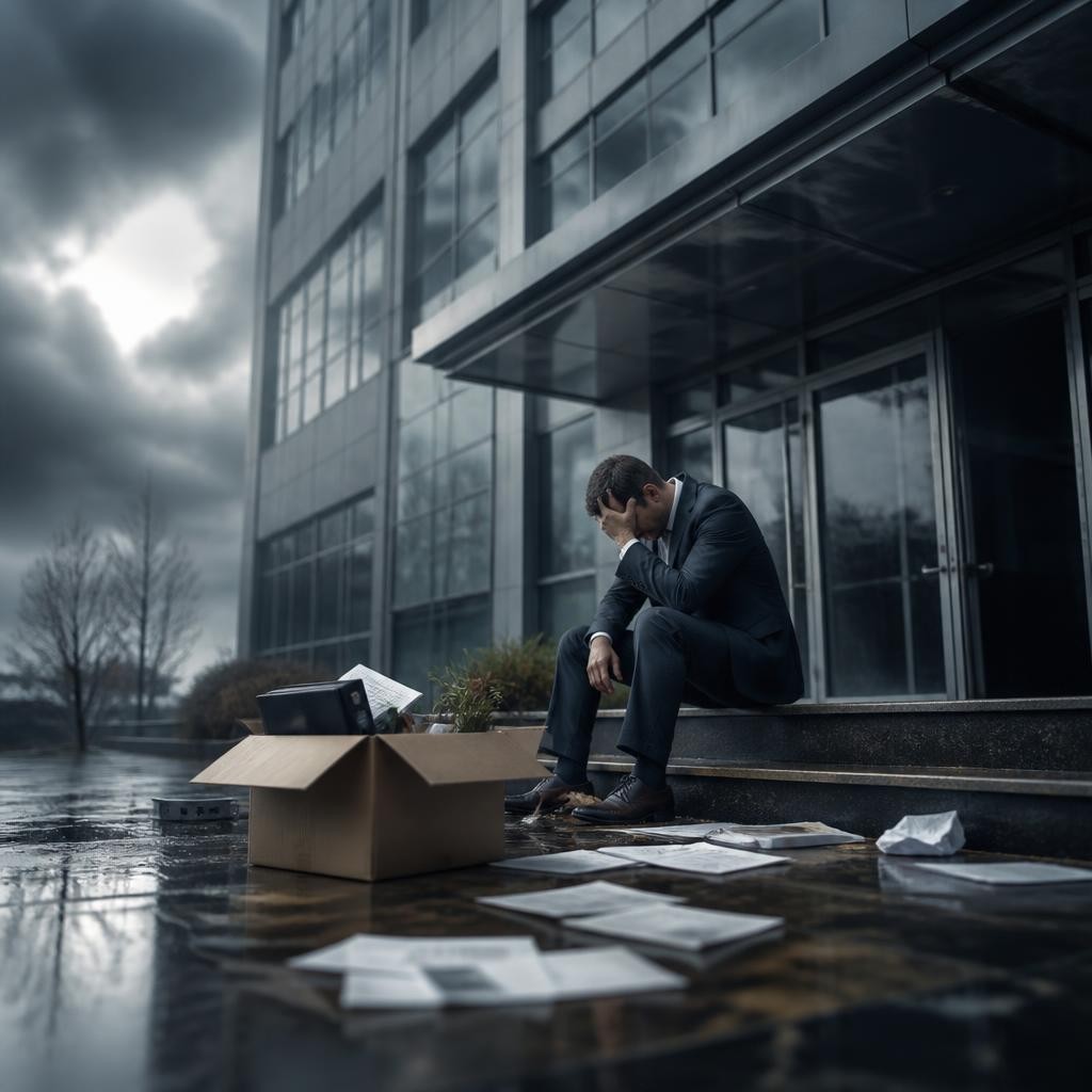 Illustration for the English word “bankrupt”